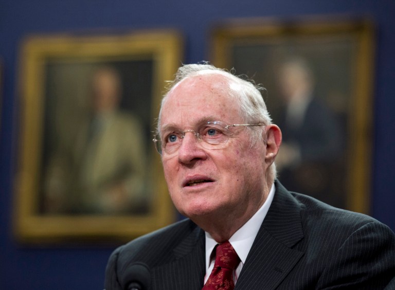 With his decision to legalize same-sex marriage, Catholic Supreme Court Justice Anthony Kennedy betrayed Christ similarly to Judas, a Catholic activist said Wednesday. (AP Photo)