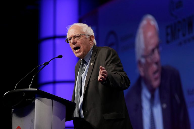 Democratic presidential candidate, Sen. Bernie Sanders, I-Vt. speaks before the National Urban League, Friday, July 31, 2015, in Fort Lauderdale, Fla. (AP Photo/Wilfredo Lee)