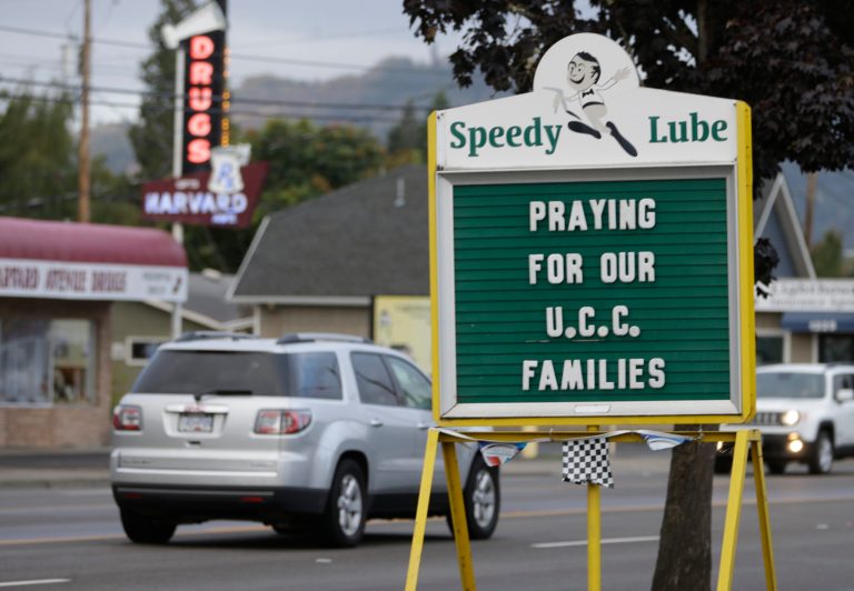 A sign in remembrance for those killed in a fatal shooting at Umpqua Community College in Roseburg, Ore.Â The shooter, Chris Harper Mercer, isÂ alleged to have serious mental illness.Â (AP Photo/Rich Pedroncelli)