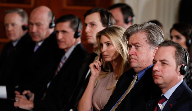 More than a dozen current and former administration officials have lawyered up to protect themselves while the Russia investigation remains underway, including but not limited to White House senior advisers Jared Kushner and Ivanka Trump, former White House press secretary Sean Spicer and chief of staff Reince Priebus. Others, like former national security adviser Mike Flynn, have struggled to pay for the mounting legal fees they are facing. (AP Photo/Carolyn Kaster)