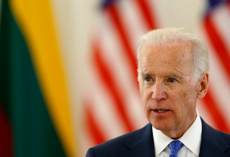 Vice President Joe Biden gives a joint statement with Lithuania's President Dalia Grybauskaite and Latvia's President Andris Berzins in Vilnius, Lithuania, on March 19. (AP Photo/Mindaugas Kulbis)
