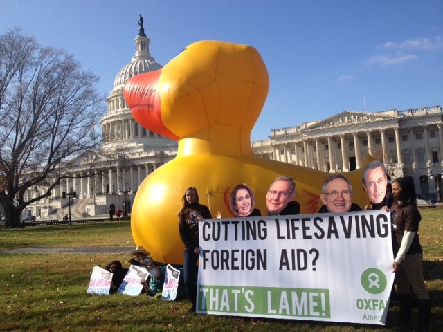 Giant rubber duckie creates spectacle at the Capitol