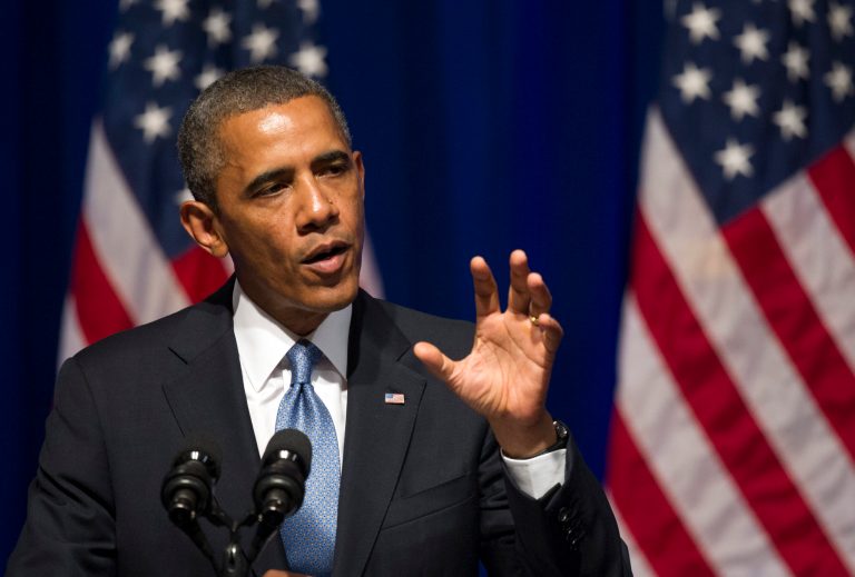 President Barack Obama addresses an Organizing for Action summit in Washington. The group was formed from Obama's 2012 re-election campaign with the express goal of backing his policy priorities. (AP/Cliff Owen)