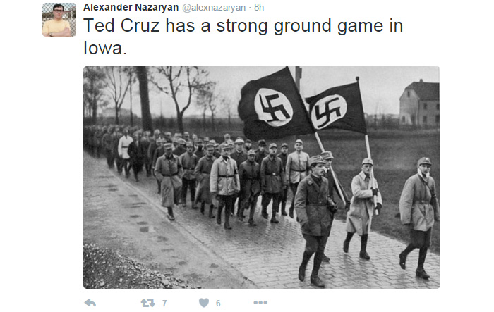 (Screen shot of now-deleted Tweet from Alexander Nazaryan's Twitter account)