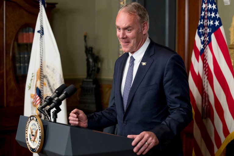 Zinke is worried that if Trump's cuts go through it could place the national parks in a state of disrepair. (AP Photo/Andrew Harnik)