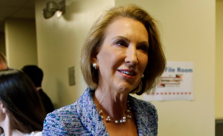 Public Policy Polling released a post-debate Iowa survey on Monday, which showed Fiorina polling among the top five Republican presidential candidates. (AP Photo/Jim Cole)