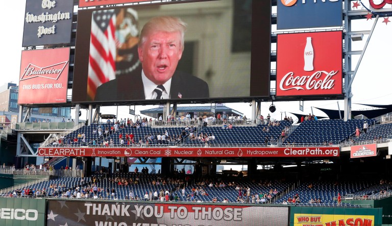 The tone of Trump's remarks on this event has been pitch-perfect. (AP Photo/Alex Brandon)