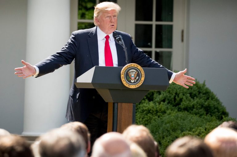 President Trump has decided to exit the Paris Climate Accord, which would have required the United States to hit an emissions reduction target within five years and set another, more ambitious target for the five years after that. (AP Photo/Andrew Harnik)