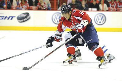Greg Fiume/Getty ImagesCapitals left wing Alex Ovechkin scored the game's first goal with 10:14 to play in Thursday's loss to the Jets at Verizon Center.