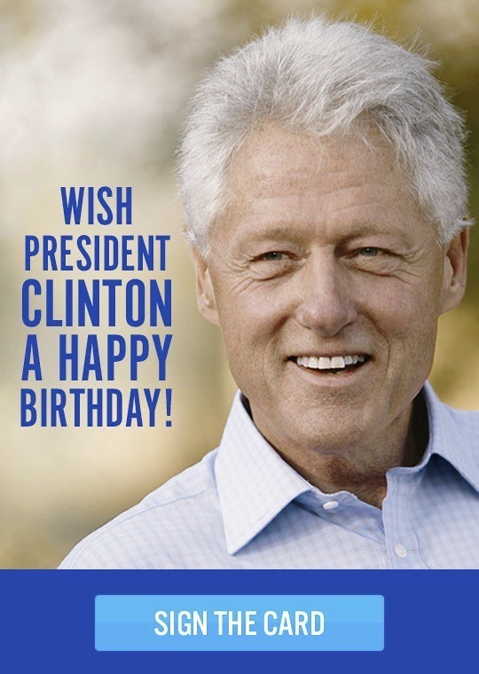 For his 67th birthday, Clinton gets a ‘hen’ — really