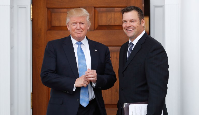 Kobach drafted legislation allowing all states to impose proof-of-citizenship requirements by amending the National Voter Registration Act. (AP Photo/Carolyn Kaster)