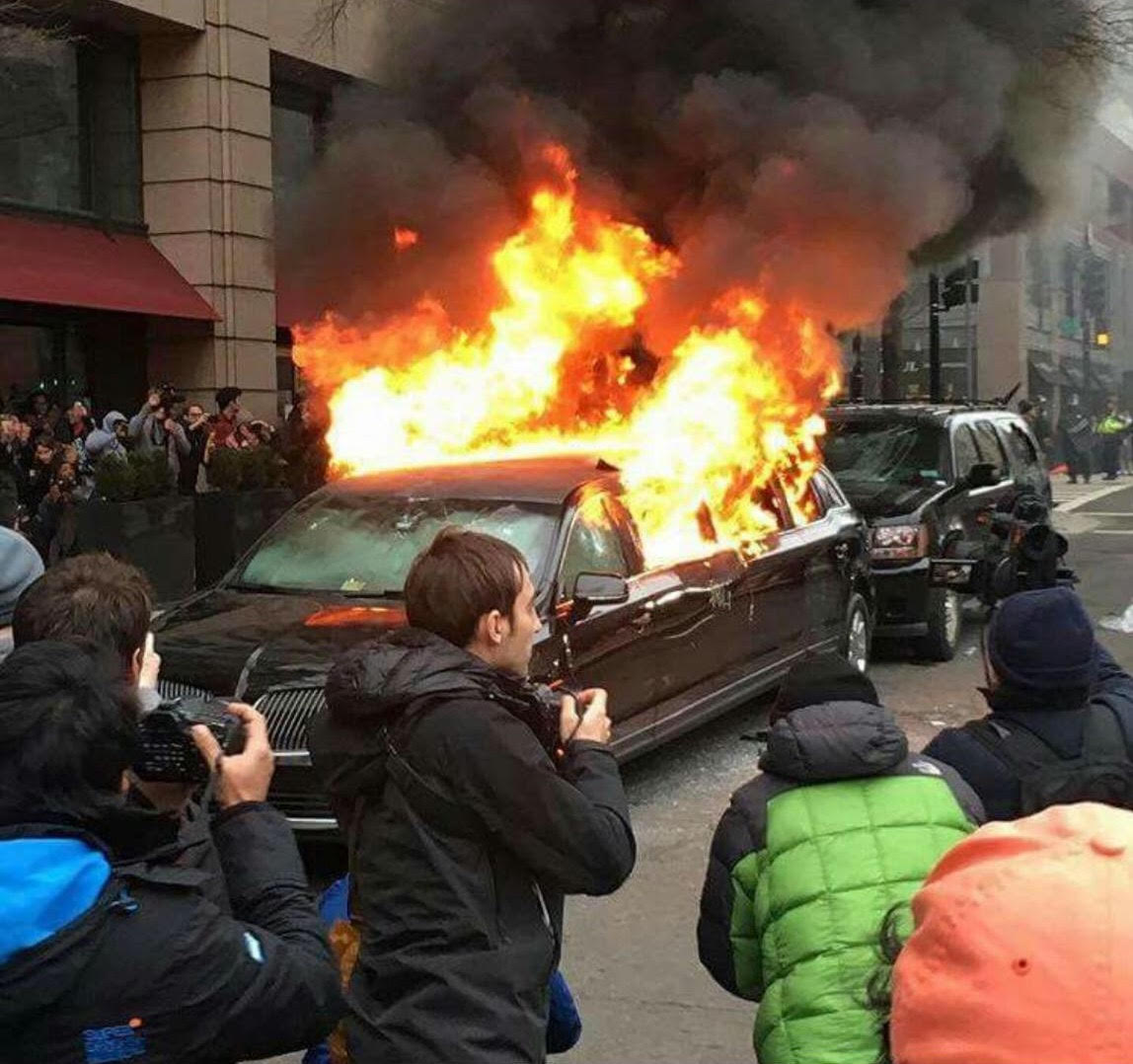 Limo torched in DC protests belongs to Muslim immigrant, may cost $70,000 in damages