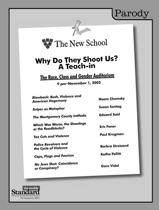 New School Teach-in on the Sniper.