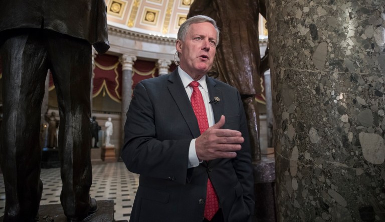 Rep. Mark Meadows, R-N.C., said the House Freedom Caucus has lost some leverage in this fight because it decided to back the short-term bill in the House, which also funded the military for the rest of the fiscal year. (AP Photo/J. Scott Applewhite, File)