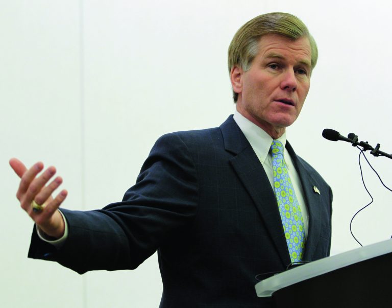 Virginia Gov. Bob McDonnell gestures during a speech at the Virginia state capitol last week. (AP Photo/Steve Helber)