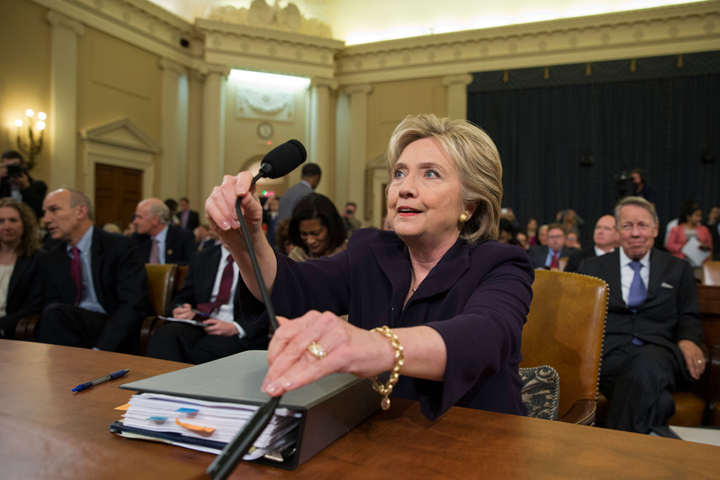 There's a reason Clinton wanted to appear in an open hearing, with the whole world watching.Â (AP Photo/Carolyn Kaster)