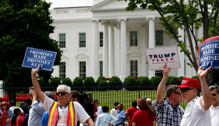 It's true that President Trump's most diehard supporters will take his word over his critics. (AP Photo/Alex Brandon)