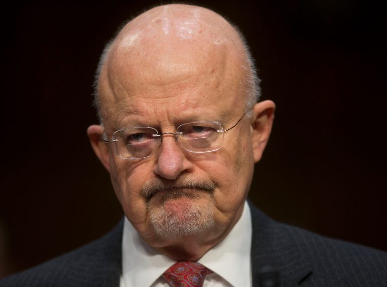 In this Jan. 29, 2014, photo, Director of National Intelligence James Clapper listens as he testifies on Capitol Hill in Washington, before the Senate Intelligence Committee hearing on current and projected national security threats against the U.S. Clapper, said this week that the loss of state secrets as a result of leaks by former National Security Agency analyst Edward Snowden was the worst in American history.  (AP Photo/Pablo Martinez Monsivais)
