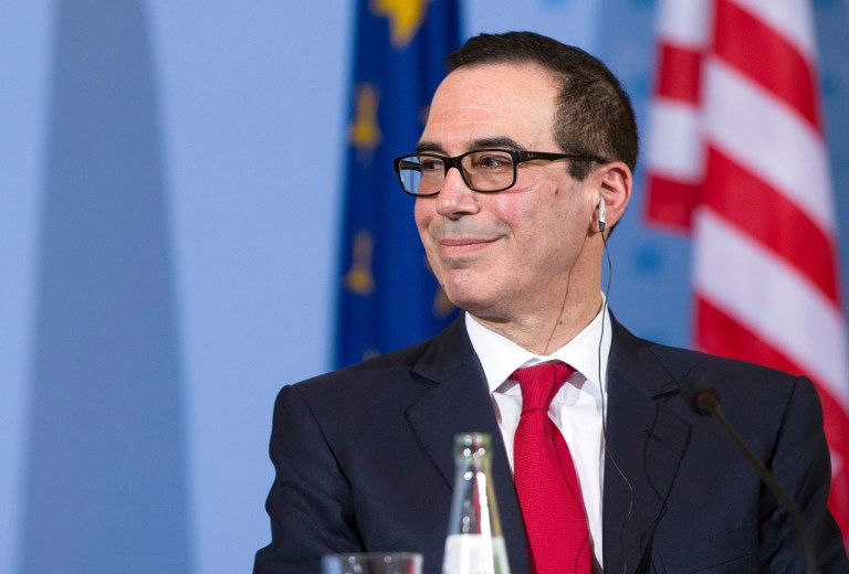 In a letter sent to Mnuchin, 10 Republicans asked him to review the Financial Stability Oversight Council's process for singling out firms to be regulated by the Federal Reserve as if they were big banks. (Soeren Stache/dpa via AP)