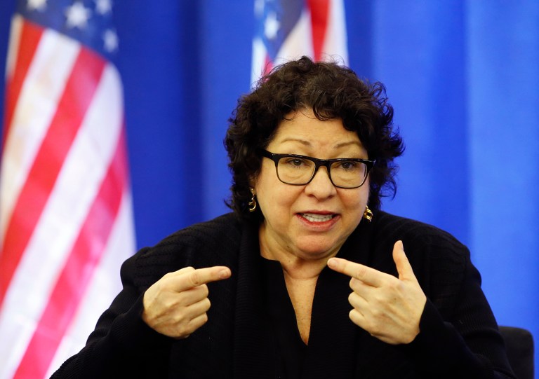 Supreme Court Justice Sonia Sotomayor said that judges are "human beings who care deeply about what we're doing." (AP Photo/Kathy Willens)