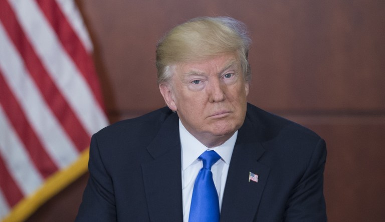 With a tweet Wednesday morning, President Trump re-opened a controversy over online sales taxes that recently has been dormant but divides Republicans. (Michael Reynolds/Pool via Bloomberg)