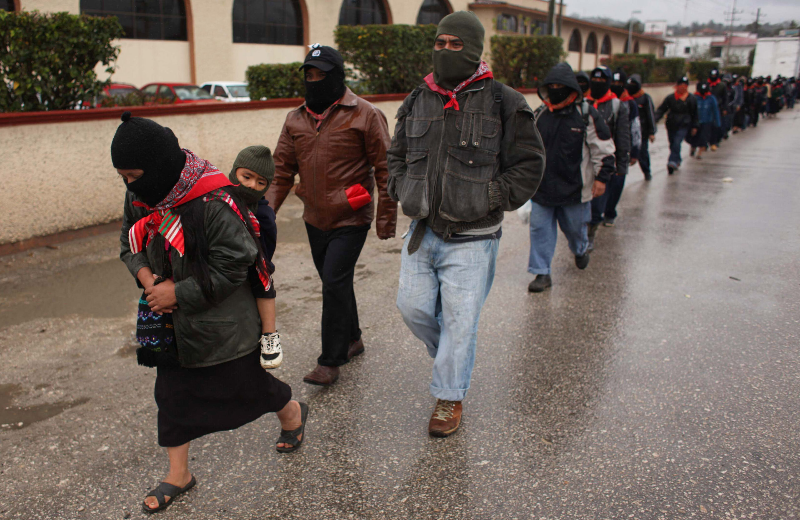 Zapatista rebel backers march in southern Mexico