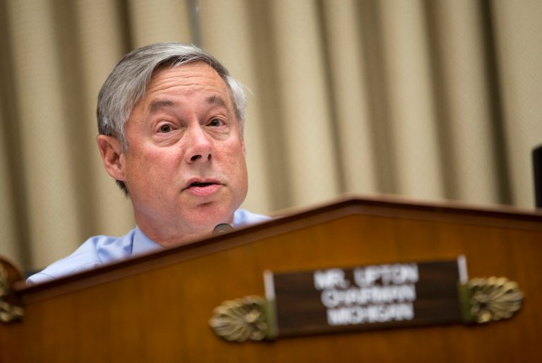 House Energy and Commerce Committee Chairman Rep. Fred Upton, R-Mich., speaks at a hearing on Capitol Hill in Washington on Oct. 24. (AP Photo/ Evan Vucci)