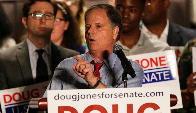 Democrat Doug Jones is running against Republican former Alabama Chief Justice Roy Moore to fill Attorney General Jeff Sessions' former Senate seat. In a new 30-second TV spot, Jones describes himself as a 