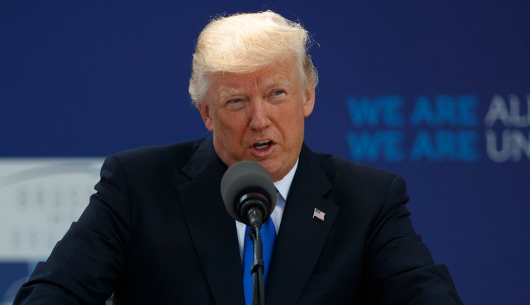 President Trump, during his speech at NATO headquarters, scolded members of the alliance for not contributing their 
