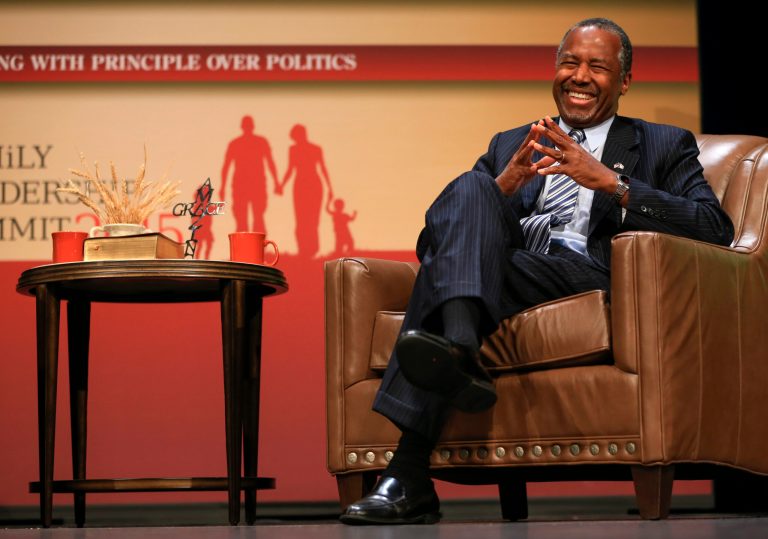 Carson continues to give speeches for cash while on the campaign trail, and explained his reasoning for doing so while in Ames, Iowa, this weekend. (AP Photo/Nati Harnik)