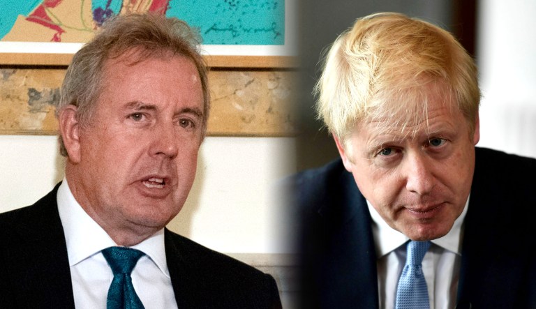 Sir Kim Darroch and Boris Johnson are seen.
