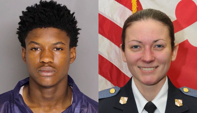 This photo made available by the Baltimore County Police and Fire Department Tuesday, May 22, 2018, shows Dawnta Anthony Harris. Harris was arrested in connection with the death of Baltimore County police officer Amy Caprio on Monday. 