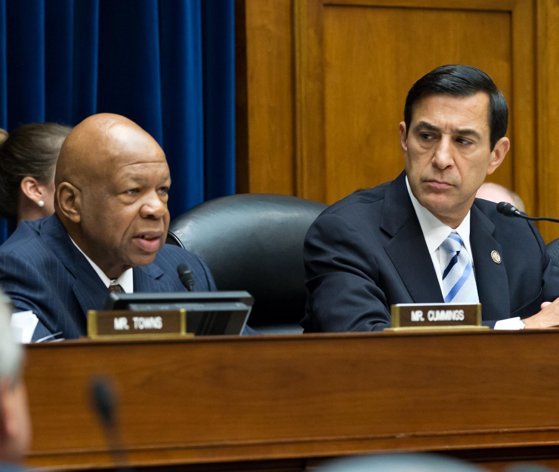 House Committee on Oversight and Government Reform Chairman Darrell Issa, R-CA, and Ranking Minority Member Elijah Cummings, D-MD (Left), jointly introduced legislation to update and reform the 1966 Freedom of Information Act. (AP Photo)