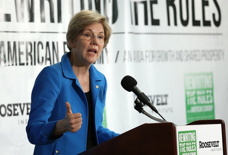 Warren was touted as an appealing, progressive alternative to the scandal-ridden Hillary Clinton. (Getty)