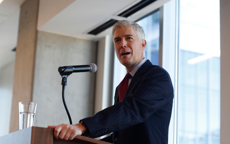 President Trump announced that Neil Gorsuch is his pick to fill the Supreme Court vacancy. (AP Photo/David Zalubowski)