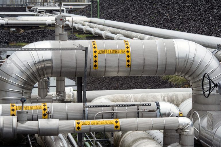 The $7 billion Jordan Cove terminal on Coos Bay in Oregon is slated to receive final approval by the Federal Energy Regulatory Commission in December. (AP Photo/Cliff Owen)