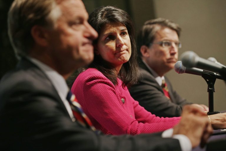 Governors Bill Haslam, Nikki Haley and Pat McCrory discuss the current standoff with President Obama over immigration. (Getty)