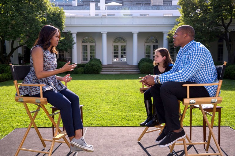 First Lady Michelle Obama participates in a 