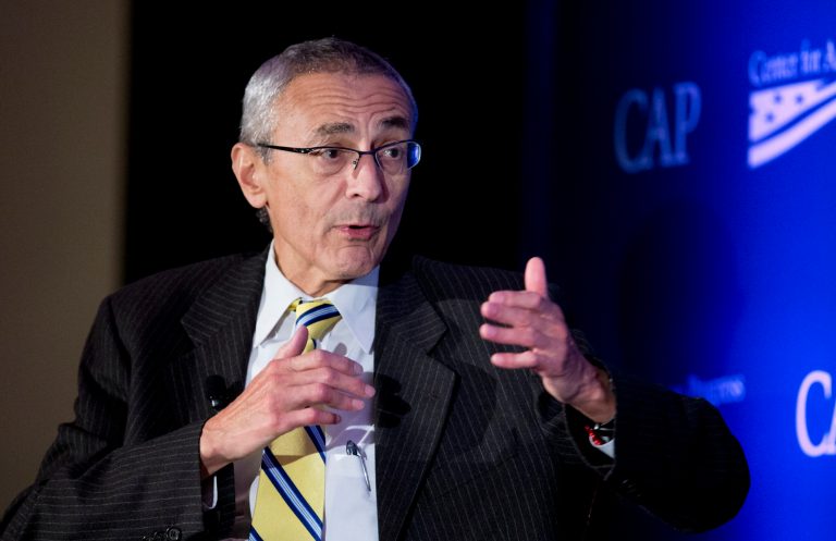 Counselor to the President John Podesta speaks to the Center for American Progress's Second Annual Policy Conference in Washington. (AP Photo/Manuel Balce Ceneta)