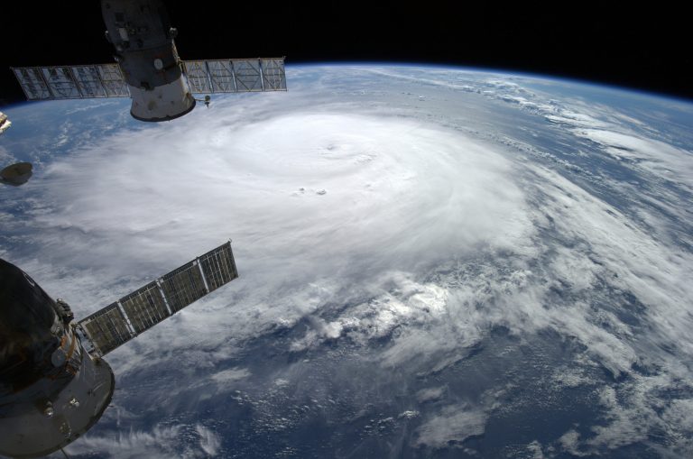 This image provided by NASA shows Hurricane Gonzalo taken from the International Space Station by European Space Agency astronaut Alexander Gerst as it moves toward Bermuda on Thursday, Oct. 16, 2014. Hurricane Gonzalo roared toward Bermuda as a powerful Category 3 storm on Friday. (AP Photo/Alexander Gerst/ESA/NASA)