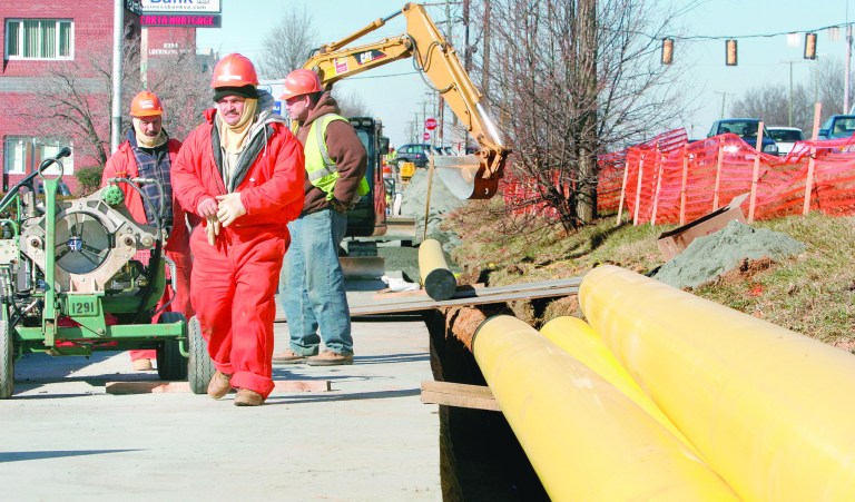 Construction workers in Tysons Corner (Examiner file photo)