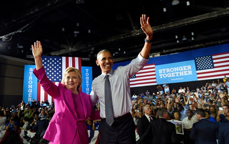 President Obama outlined the experience and stability theme for Hillary Clinton at his first campaign stop last week with the presumptive Democratic nominee. (AP Photo/Susan Walsh)
