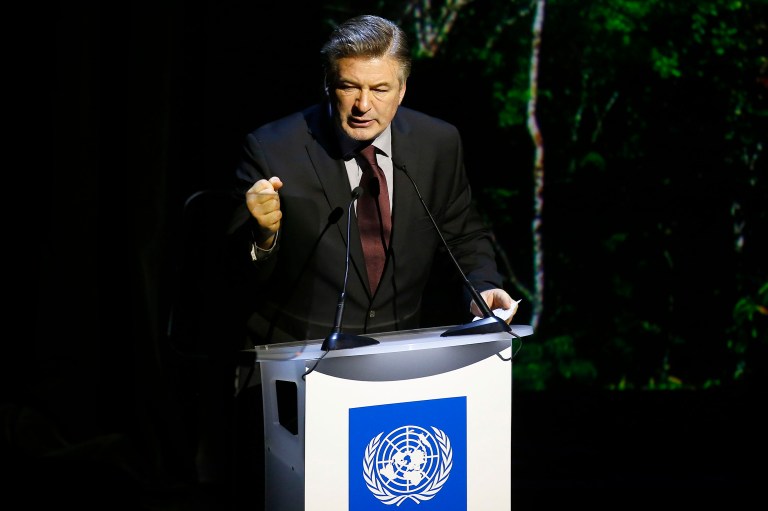 Actor and activist Alec Baldwin fretted about those callous people who do not feel, as he does, that human beings are catastrophically altering the climate of the planet. (AP Photo/Francois Mori)