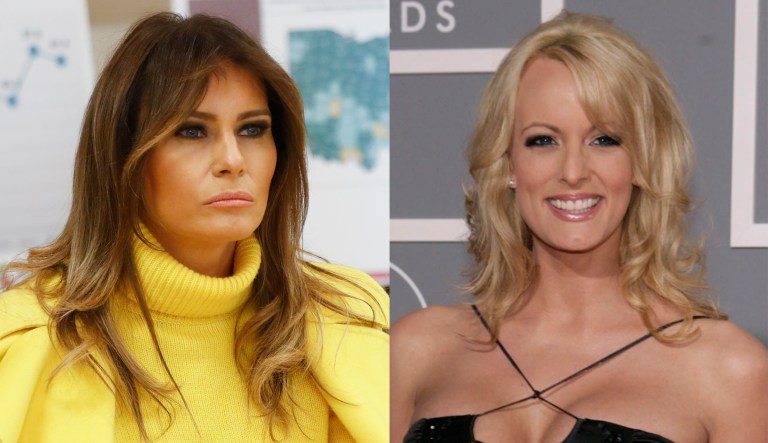 Meghan McCain says first lady Melania Trump deserves an apology from porn star Stormy Daniels, because Daniels' lawyer said the affair with President Trump never happened. (AP Photo/John Minchillo)