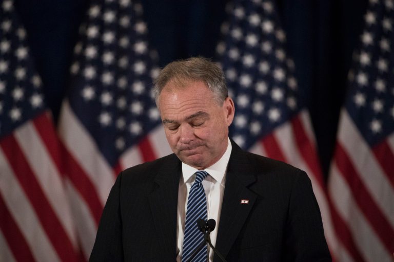 Hillary Clinton's running mate, Sen. Tim Kaine, is shaking off the presidential ticket's stinging defeat and promising to serve as an 