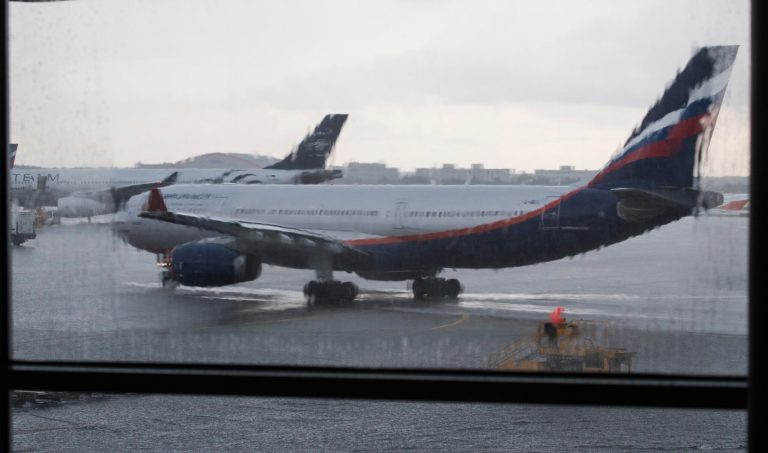 FILE - In this Monday, July 8, 2013 file photo, an airplane of Aeroflot flight rolls out in preparation for a takeoff seen through a window of Sheremetyevo airport outside Moscow, Russia. The U.S. Homeland Security Department is warning airlines flying to Russia that terrorists may try to smuggle explosives on board hidden in toothpaste tubes. The threat was passed onto airlines that have direct flights to Russia, including some that originate in the United States, according to a law enforcement official speaking Wednesday, Feb. 5, 2014 on condition of anonymity because he was not authorized to discuss details of the warning. (AP Photo/Alexander Zemlianichenko, file)