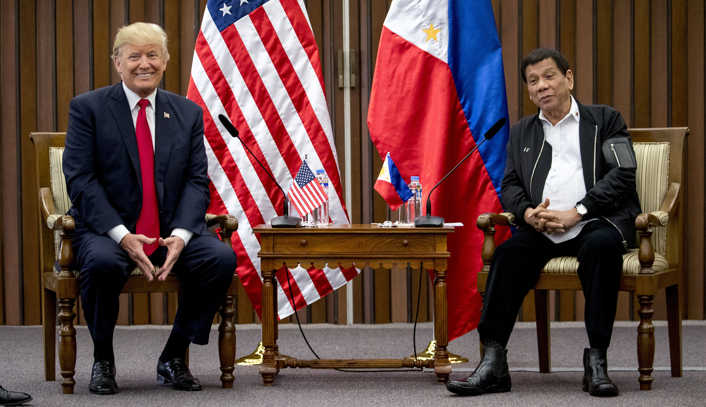 Rodrigo Duterte sings a love song to Trump. Literally.