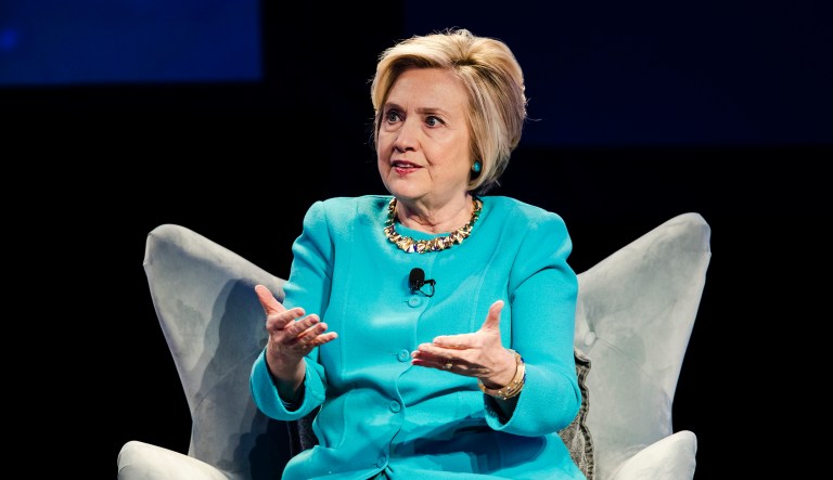 Hillary Clinton, former secretary of state and 2016 Democratic presidential nominee, took to Twitter Monday night to highlight how social media platforms are playing a significant role in U.S. elections. (AP Photo/Matt Rourke)