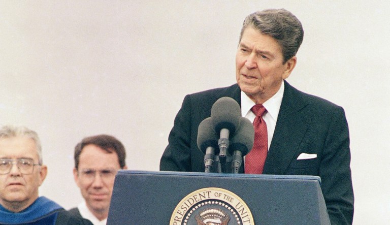 After losing 49 states in the 1984 elections, Democrats worked with President Ronald Reagan to pass the Tax Reform Act of 1986, but efforts to undo the act began almost immediately. (AP Photo/Don Heiny)