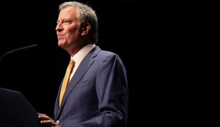 New York City Mayor Bill de Blasio speaks at his State of the City address in New York, Thursday, Jan. 10, 2019.